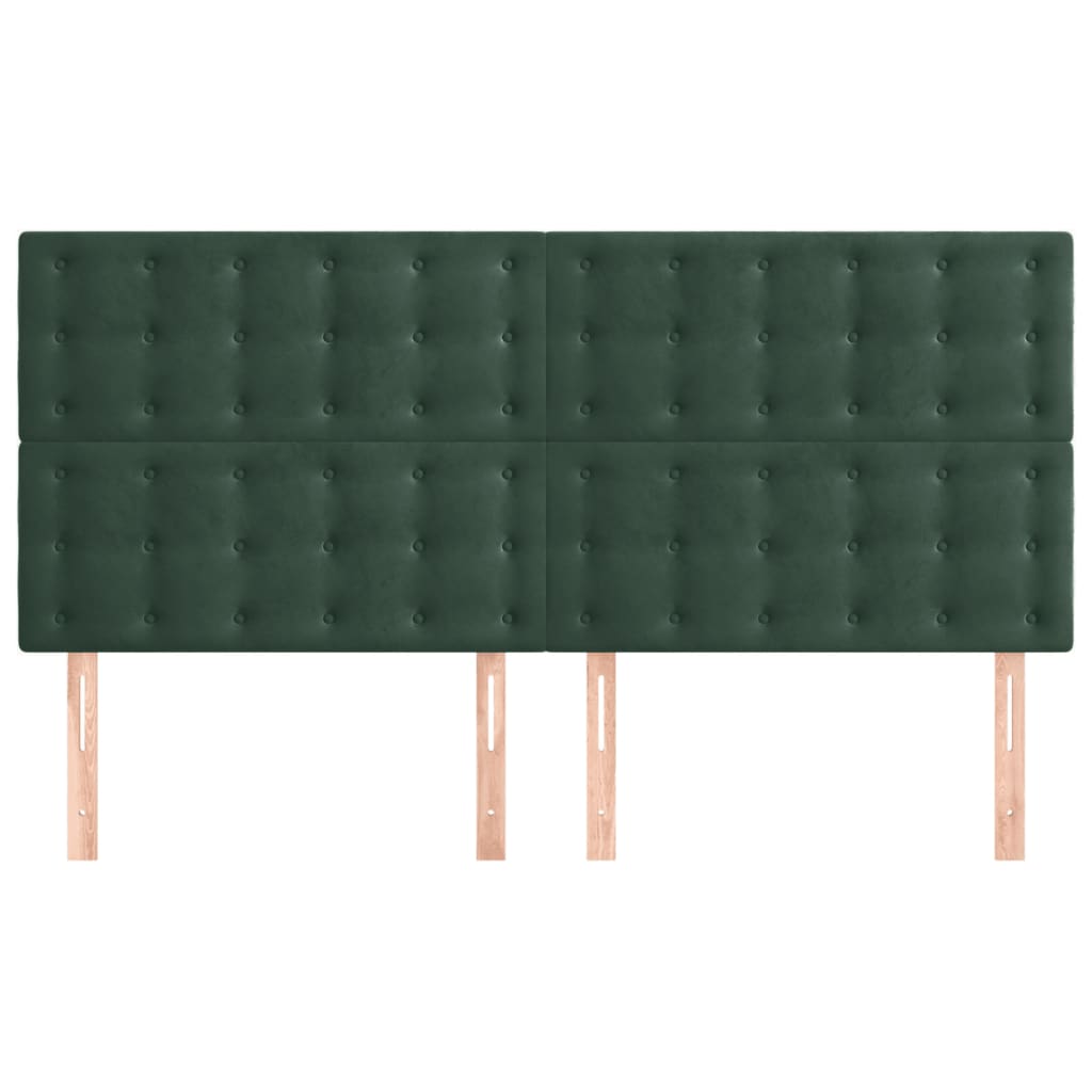 Testiera-Testata-Testiera Decorativa Verde Scuro 160x5x118/128 cm Velluto 160625