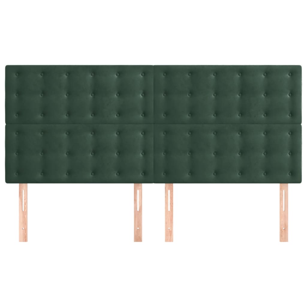 Testiera-Testata-Testiera Decorativa Verde Scuro 180x5x118/128 cm Velluto 257071