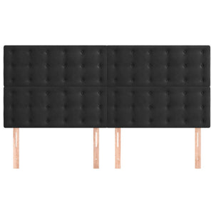 Testiere 4 pz Nere 100x5x78/88 cm in Velluto 3116834