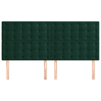 Testiera-Testata-Testiera Decorativa Verde Scuro 200x5x118/128 cm Velluto 176149