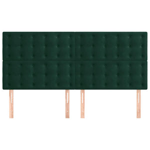 Testiera-Testata-Testiera Decorativa Verde Scuro 200x5x118/128 cm Velluto 176149