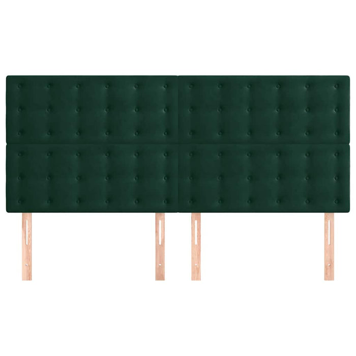 Testiera-Testata-Testiera Decorativa Verde Scuro 200x5x118/128 cm Velluto 176149