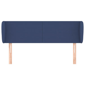 Testiera ad Orecchio-Testata con Orecchie Blu 147x23x78/88cm in Tessuto 673390