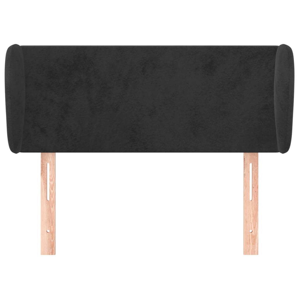 Testiera ad Orecchio Nera 83 x 23 x 78/88 cm in Velluto 3116896