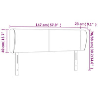 Testiera ad Orecchio-Testata con Orecchie Verde Scuro 147x23x78/88 cm in Velluto 138249