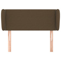 Testiera ad Orecchio-Testata con Orecchie Marrone Scuro 103x23x78/88 cm in Tessuto 899325