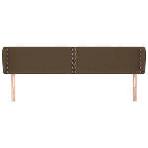 Testiera ad Orecchio-Testata con Orecchie Marrone Scuro 183x23x78/88 cm in Tessuto 966545