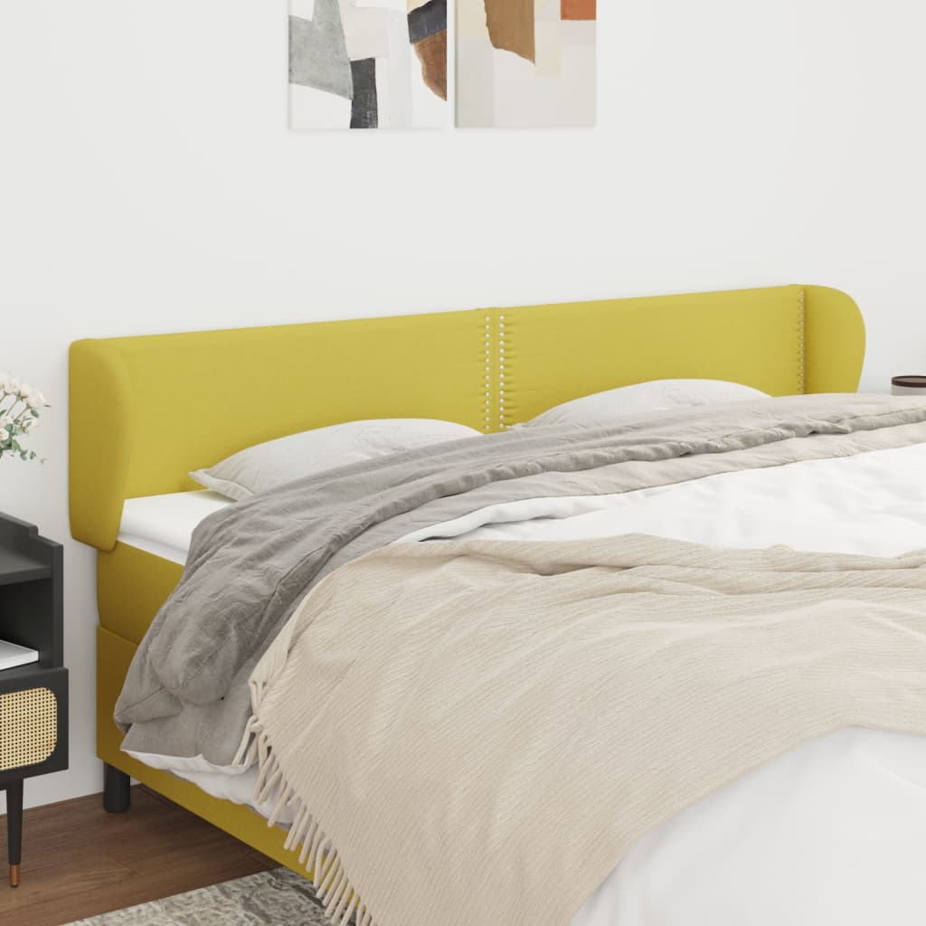 Testiera ad Orecchio Verde 183x23x78/88 cm in Tessuto