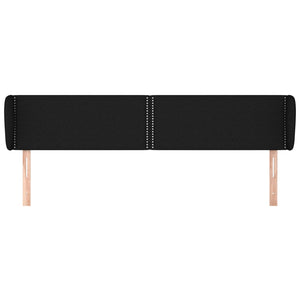 Testiera ad Orecchio-Testata con Orecchie Nera 203x23x78/88 cm in Tessuto 452538