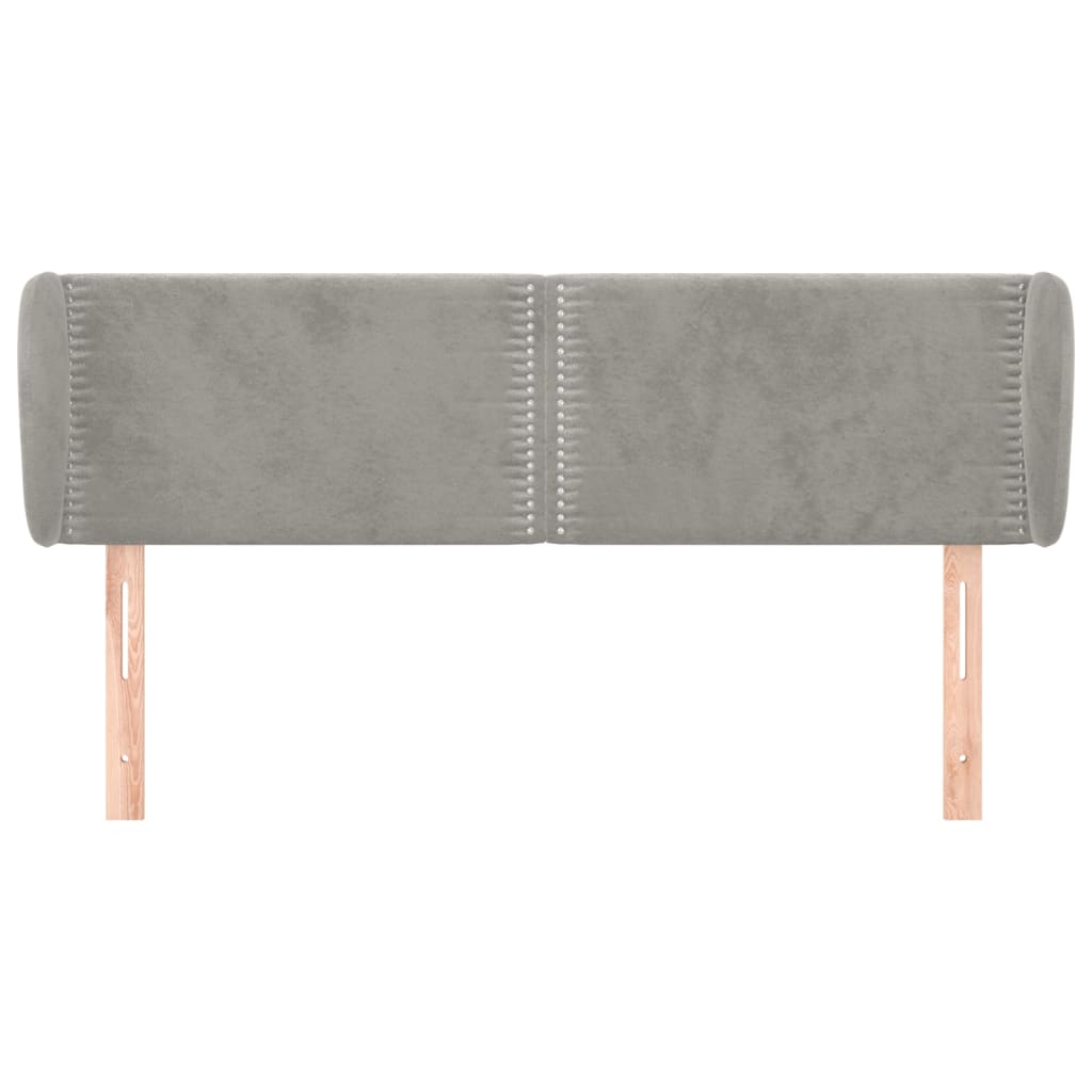 Testiera ad Orecchio Grigio Chiaro 147x23x78/88 cm in Velluto 3117052