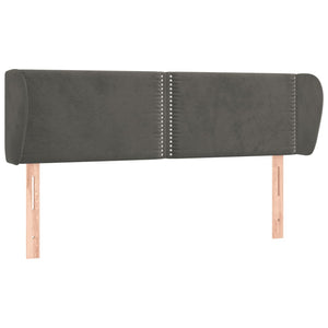 Testiera ad Orecchio Grigio Scuro 147x23x78/88 cm in Velluto 3117053