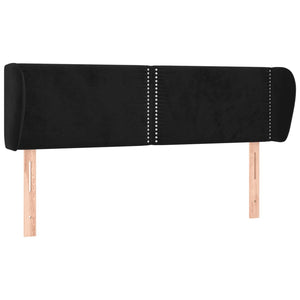 Testiera ad Orecchio Nera 147x23x78/88 cm in Velluto 3117054