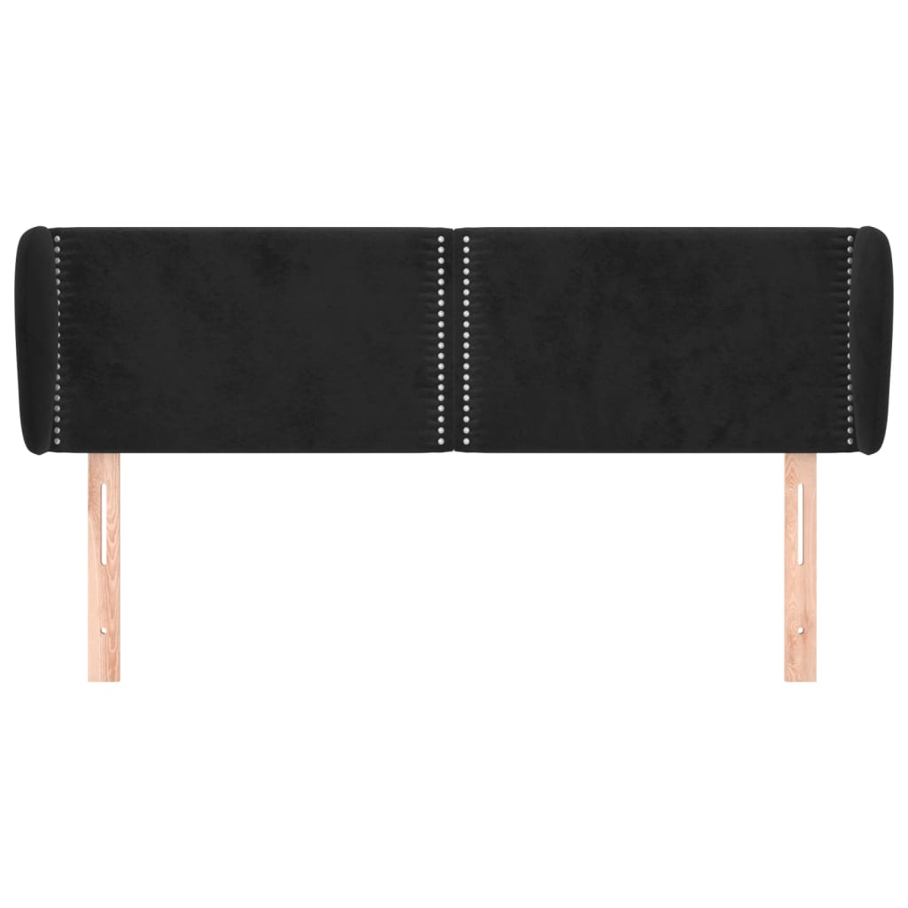 Testiera ad Orecchio Nera 147x23x78/88 cm in Velluto 3117054