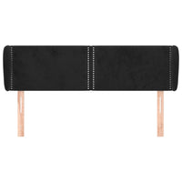 Testiera ad Orecchio Nera 147x23x78/88 cm in Velluto 3117054