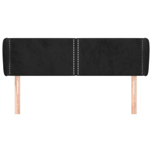 Testiera ad Orecchio Nera 147x23x78/88 cm in Velluto 3117054