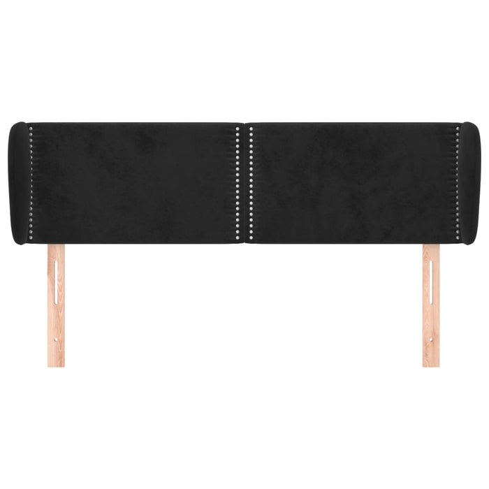 Testiera ad Orecchio Nera 147x23x78/88 cm in Velluto 3117054