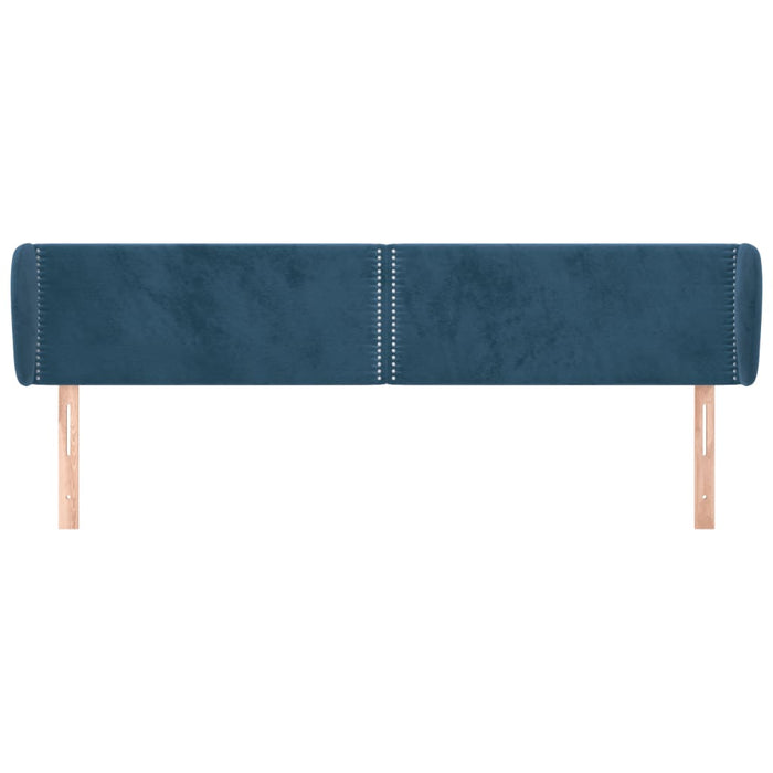 Testiera ad Orecchio-Testata con Orecchie Blu Scuro 163x23x78/88 cm in Velluto 937175
