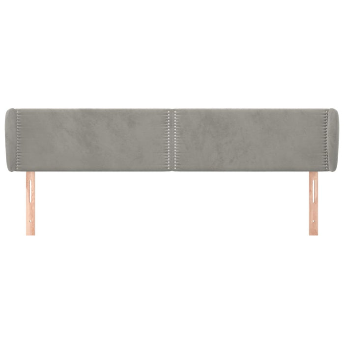 Testiera ad Orecchio-Testata con Orecchie Grigio Chiaro 203x23x78/88 cm in Velluto 369453