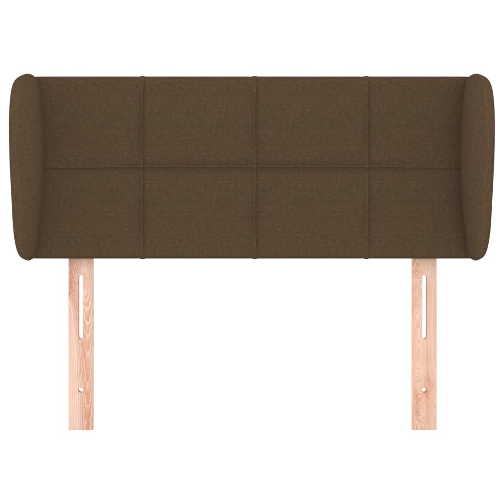 Testiera ad Orecchio-Testata con Orecchie Marrone Scuro 93x23x78/88 cm in Tessuto 954742