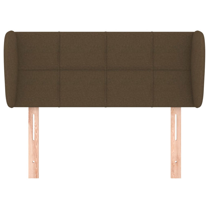 Testiera ad Orecchio-Testata con Orecchie Marrone Scuro 103x23x78/88 cm in Tessuto 373918