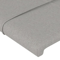 Testiera ad Orecchio-Testata con Orecchie Grigio Chiaro 147x23x78/88 cm in Tessuto 760628