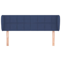 Testiera ad Orecchio-Testata con Orecchie Blu 147x23x78/88cm in Tessuto 454256