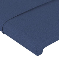 Testiera ad Orecchio-Testata con Orecchie Blu 183x23x78/88 cm in Tessuto 127356