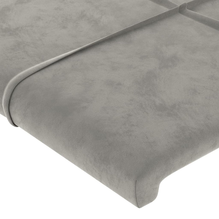Testiera ad Orecchio-Testata con Orecchie Grigio Chiaro 83x23x78/88 cm in Velluto 731938