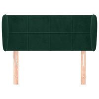 Testiera ad Orecchio-Testata con Orecchie Verde Scuro 83x23x78/88 cm in Velluto 347265