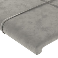 Testiera ad Orecchio-Testata con Orecchie Grigio Chiaro 163x23x78/88 cm in Velluto 168112