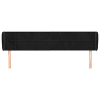 Testiera ad Orecchio Nera 163x23x78/88 cm in Velluto 3117200