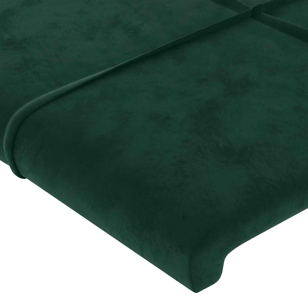 Testiera ad Orecchio-Testata con Orecchie Verde Scuro 163x23x78/88 cm in Velluto 599301