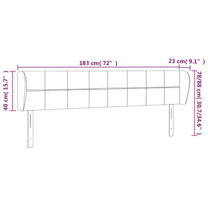 Testiera ad Orecchio Blu Scuro 183x23x78/88 cm in Velluto 3117208