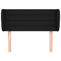 Testiera ad Orecchio Nera 103x23x78/88 cm in Tessuto 3117276