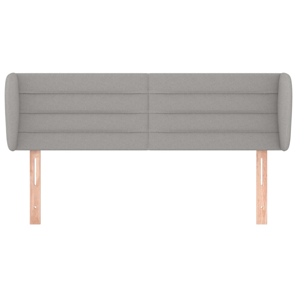 Testiera ad Orecchio-Testata con Orecchie Grigio Chiaro 147x23x78/88 cm in Tessuto 512390