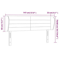 Testiera ad Orecchio-Testata con Orecchie Tortora 147x23x78/88 cm in Tessuto 809783