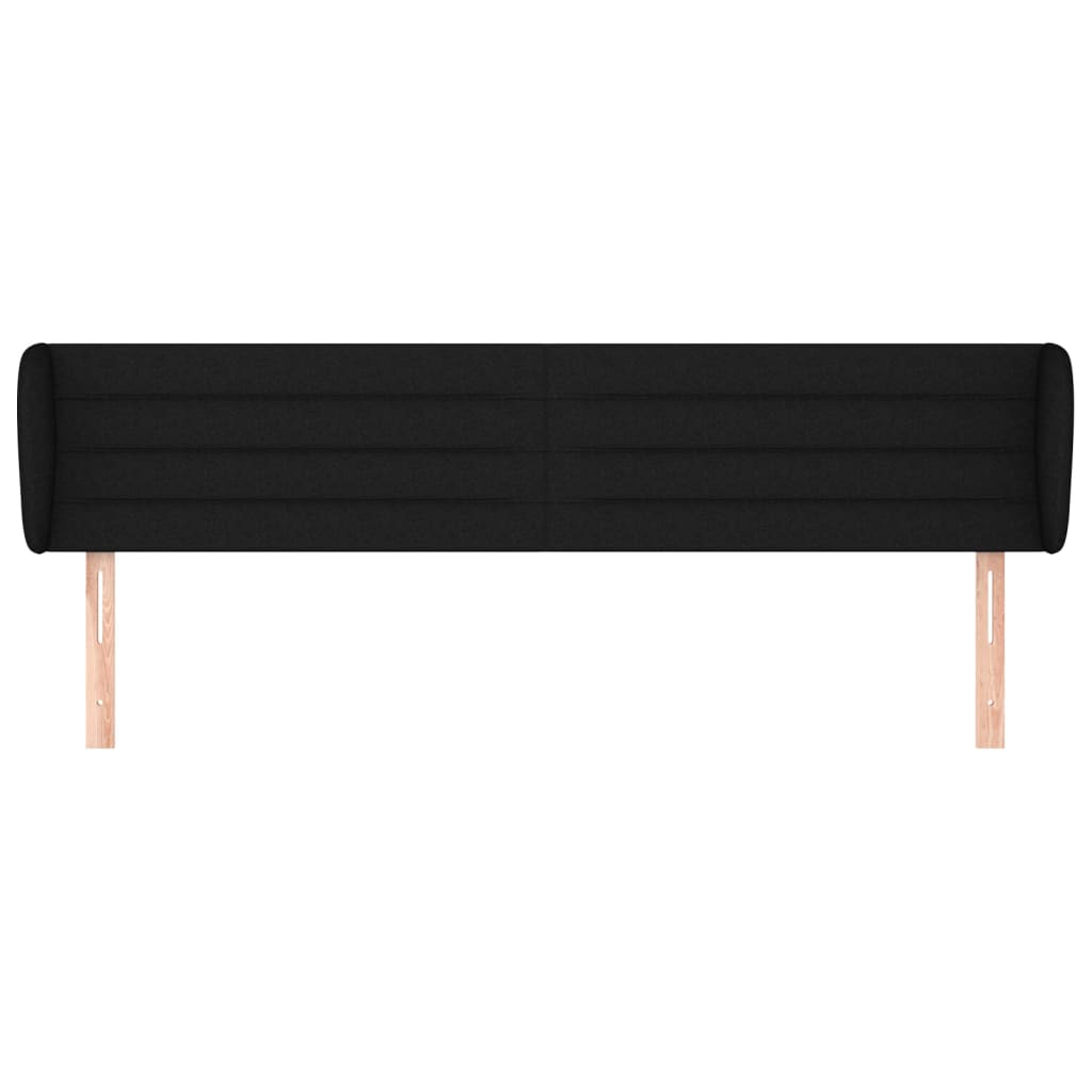 Testiera ad Orecchio-Testata con Orecchie Nera 183x23x78/88 cm in Tessuto 943465