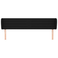 Testiera ad Orecchio-Testata con Orecchie Nera 183x23x78/88 cm in Tessuto 943465