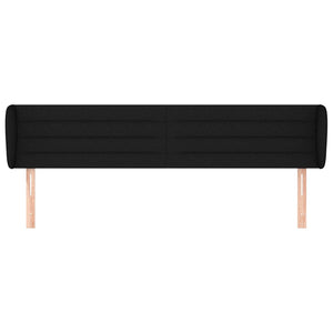 Testiera ad Orecchio-Testata con Orecchie Nera 183x23x78/88 cm in Tessuto 943465