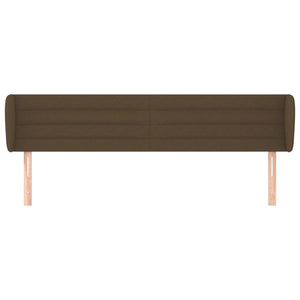 Testiera ad Orecchio-Testata con Orecchie Marrone Scuro 183x23x78/88 cm in Tessuto 161776