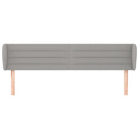 Testiera ad Orecchio-Testata con Orecchie Grigio Chiaro 203x23x78/88 cm in Tessuto 902817