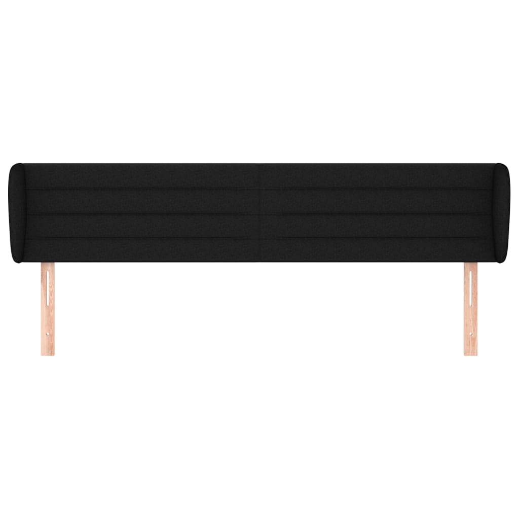 Testiera ad Orecchio-Testata con Orecchie Nera 203x23x78/88 cm in Tessuto 651701