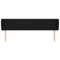 Testiera ad Orecchio-Testata con Orecchie Nera 203x23x78/88 cm in Tessuto 651701