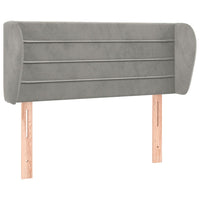 Testiera ad Orecchio-Testata con Orecchie Grigio Chiaro 83x23x78/88 cm in Velluto 979420