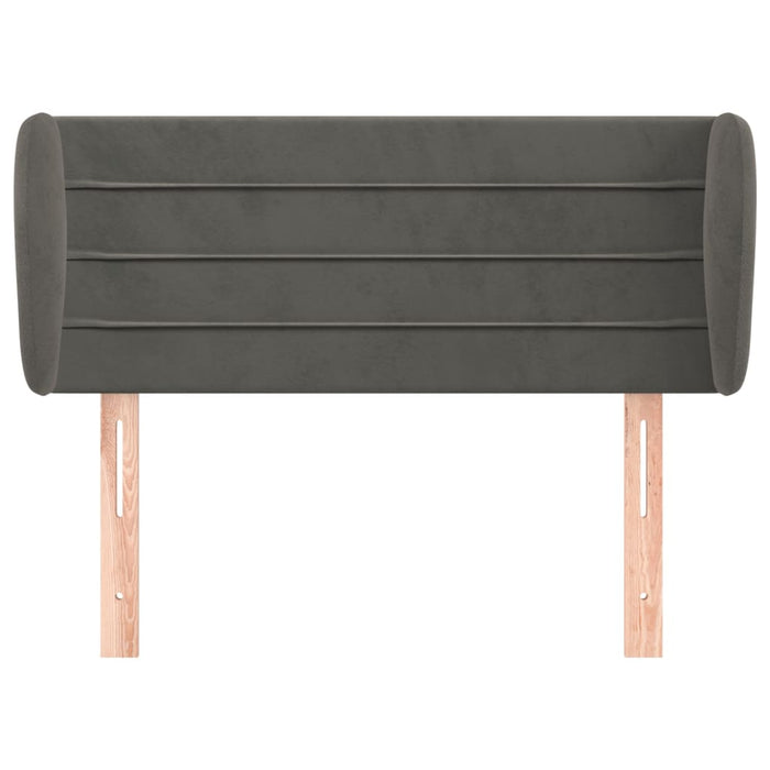 Testiera ad Orecchio-Testata con Orecchie Grigio Scuro 93x23x78/88 cm in Velluto 647410