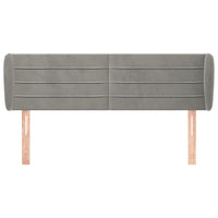 Testiera ad Orecchio Grigio Chiaro 147x23x78/88 cm in Velluto 3117332