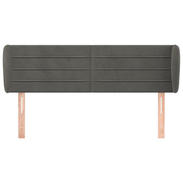Testiera ad Orecchio-Testata con Orecchie Grigio Scuro 147x23x78/88 cm in Velluto 594279