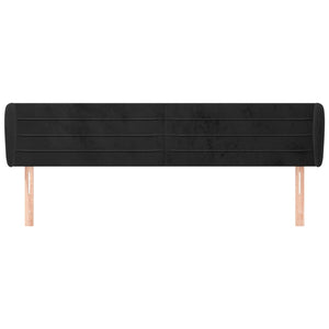 Testiera ad Orecchio Nera 183x23x78/88 cm in Velluto 3117346