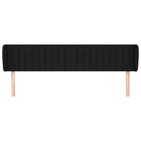 Testiera ad Orecchio-Testata con Orecchie Nera 163x23x78/88 cm in Tessuto 295271