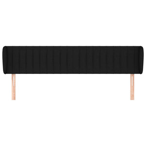 Testiera ad Orecchio-Testata con Orecchie Nera 183x23x78/88 cm in Tessuto 801468